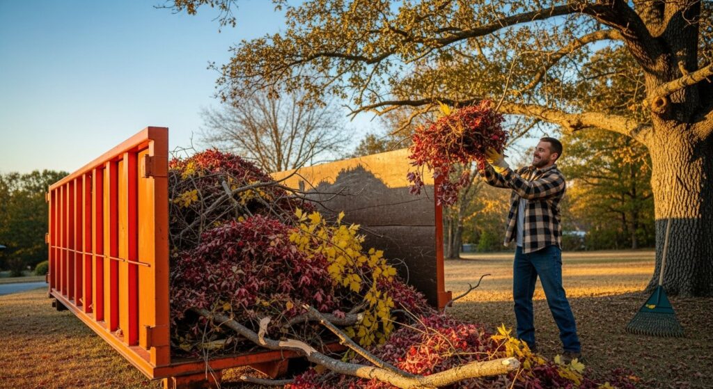 fall cleanup dumpster rental Arkansas