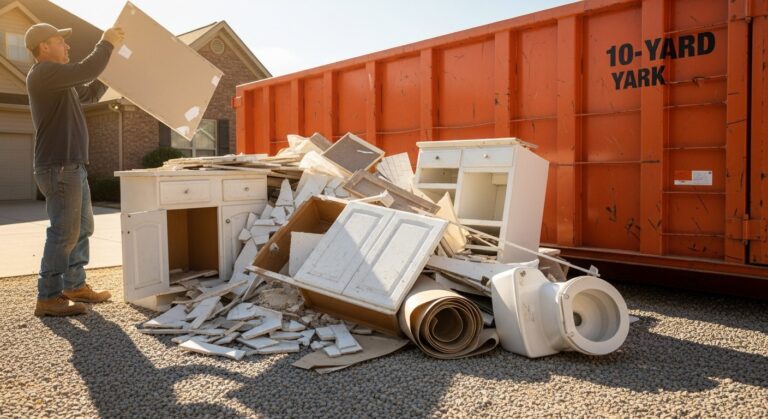 interior demolition waste kitchen bathroom remodel dumpster guide Arkansas