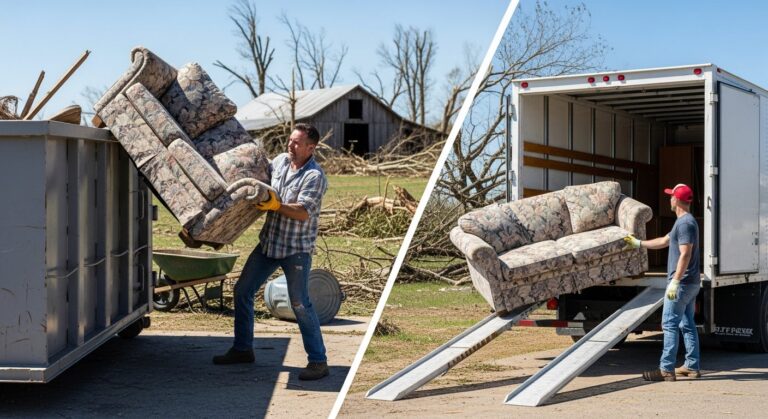 DIY junk removal vs hiring service Arkansas when choose dumpster