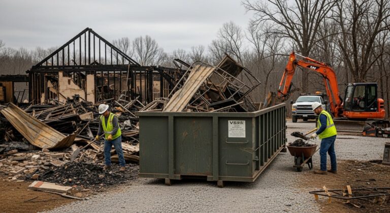 fire damage debris removal dumpster Arkansas
