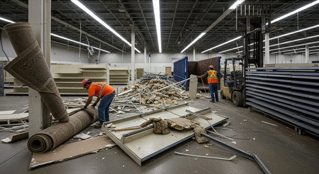 retail store interior demolition waste disposal Arkansas