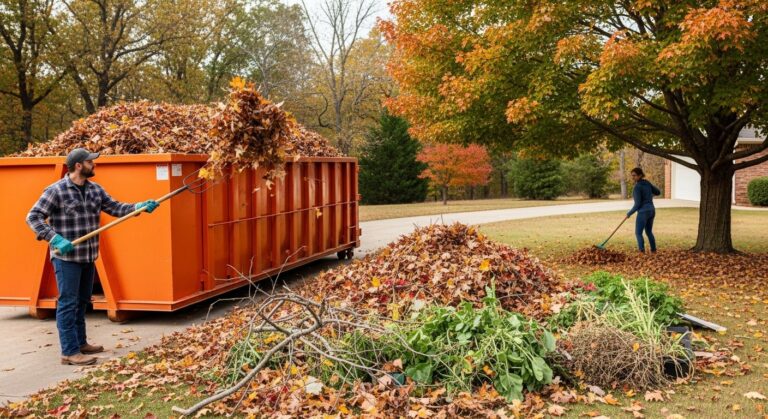 fall yard waste removal dumpster Arkansas
