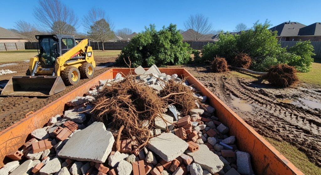landscaping hardscaping debris dumpster Arkansas