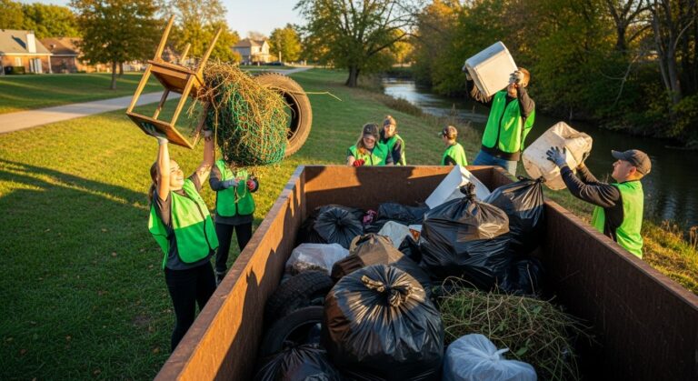Keep Arkansas Beautiful community cleanup dumpster