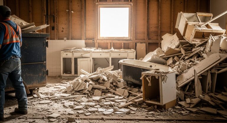 interior demolition waste kitchen bathroom remodel dumpster guide Arkansas