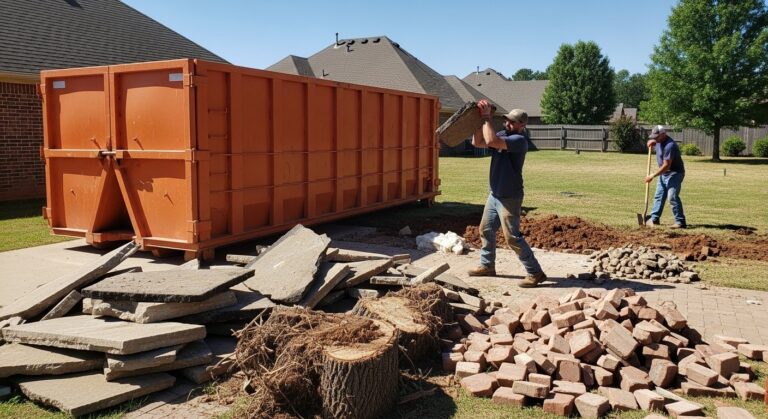 Arkansas dumpster rental for landscaping hardscaping debris