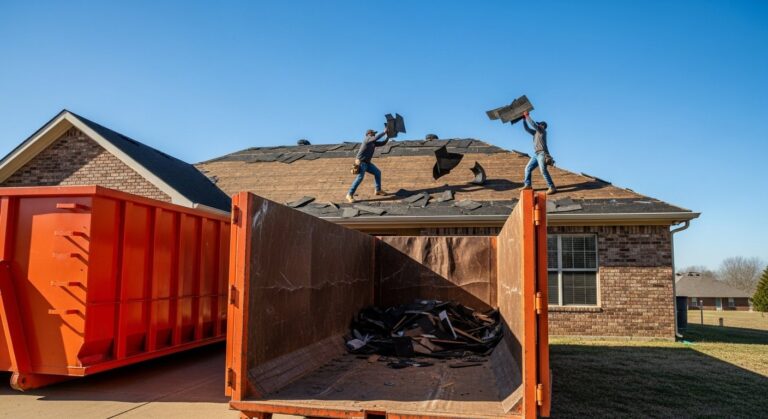 Arkansas dumpster rental for roofing shingle disposal