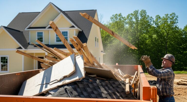 post-construction site cleanup dumpster Arkansas