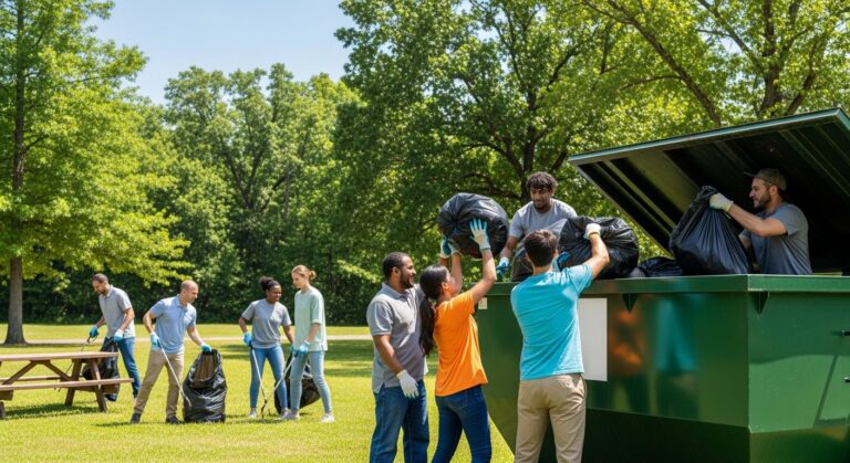 Keep Arkansas Beautiful community cleanup dumpster