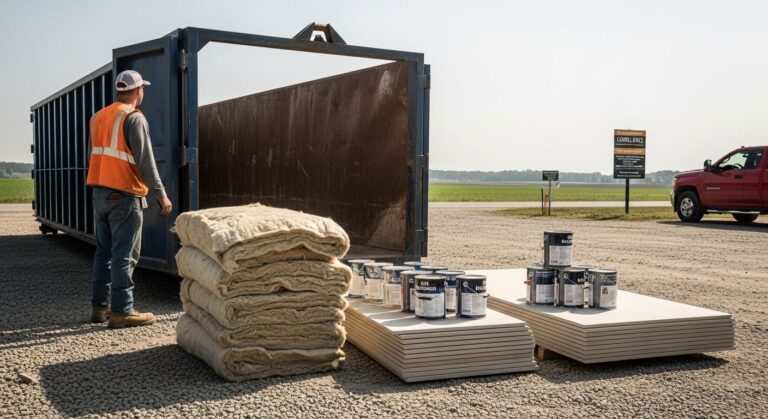 disposing insulation drywall paint Arkansas regulations