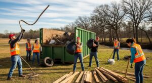 community cleanup event dumpster partnership Arkansas